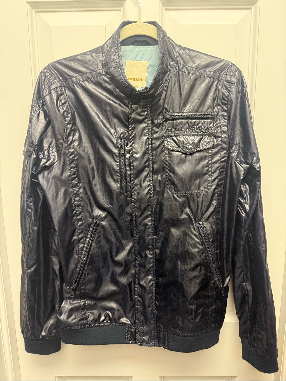Diesel Black Shiny Bomber Jacket